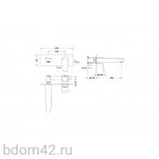 Смеситель настенный для раковины, матовый черный БЕТТА Aquatek AQ1113MB