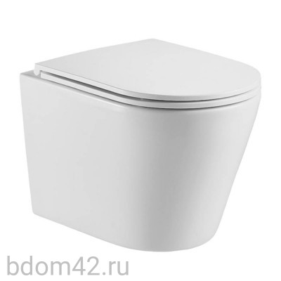 Унитаз подвесной 515x355x365mm, безободковый, смыв торнадо ультратихий фронтальный, сиденье Slim Calypso CS53UQ-OK (UQL)