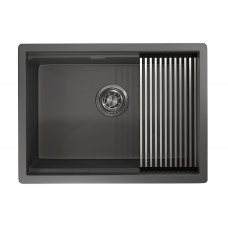 Мойка кухонная из нержавеющей стали, цвет черный матовый 600х445х210 GRANULA KS-6045U