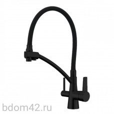 Смеситель  для кухни с гибким изливом со встроенным фильтром под питьевую воду черный GAPPO G4398-16