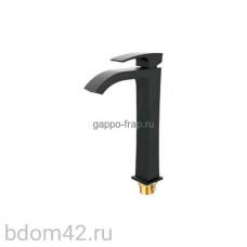Смеситель  для раковины высокий черный матовый GAPPO G1007-86
