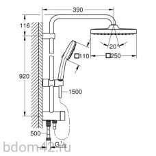 Душевая стойка Grohe Tempesta Cosmopolitan 250 CUBE 26694001