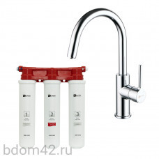 Комплект: Смеситель LM3073C для кухни + Фильтр BASIC для очистки воды от хлора и вредных примесей LM3073C085