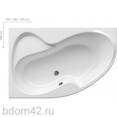 Ванна Ravak ROSA II 170x105 P белая+ каркас+фронтальаня панель