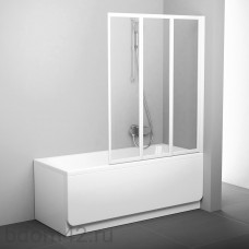 Шторка для ванны Ravak VS3 130 белая + Транспарент 795V0100Z1